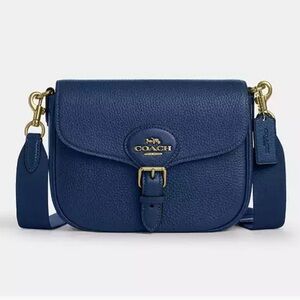 Coach Amelia Saddle Crossbody Bag - Blue with gold hardware. NWT